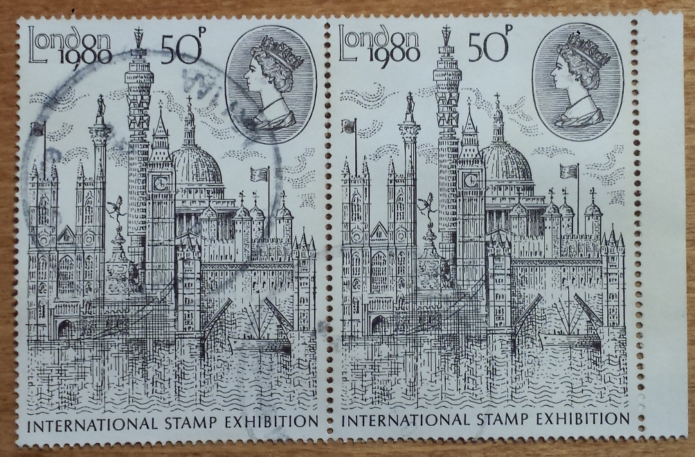 1980 GB - SG1118 - London Stamp Exhibition CDS Marginal Pair VFU